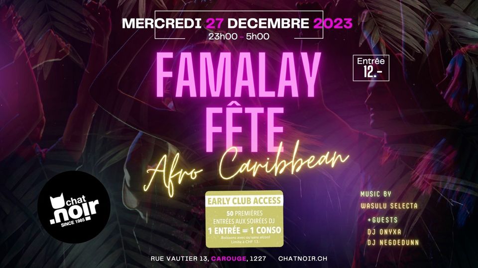 AFRO CARIBBEAN • WASULU SELECTA + DJ ONYXA + DJ NEGGEDUN • CLUB